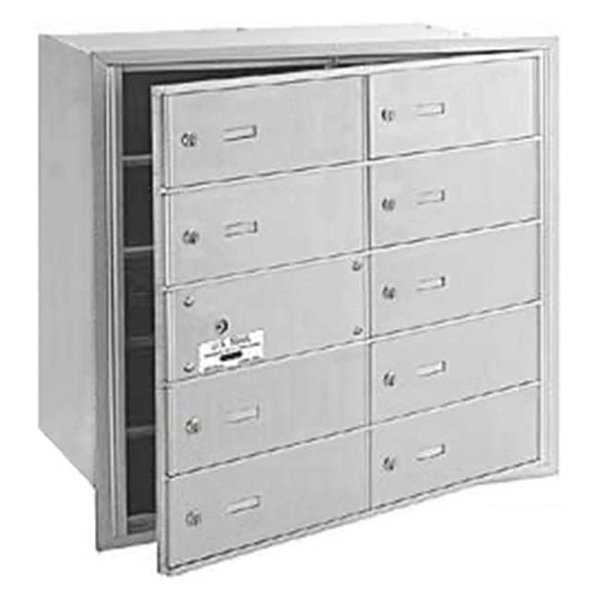 Salsbury Industries Salsbury Industries 3610AFP 10 Doors 4B+ Horiz Mailbox in Aluminum - Front Loading Private Access 3610AFP